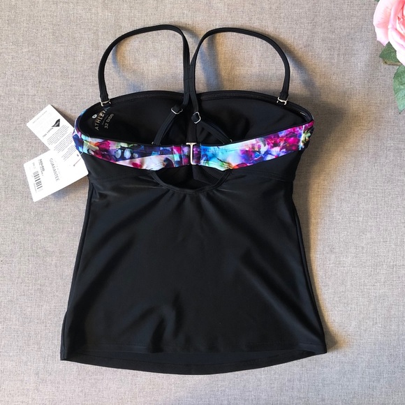 NWT ATHLETA Floral Fade Bandeau Tankini 32D/DD - Picture 6 of 6